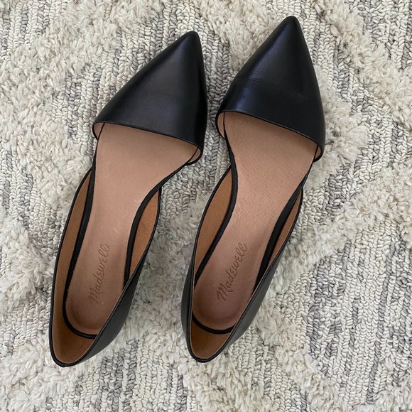 Madewell Shoes - Madewell The d'Orsay Flat in Black Leather